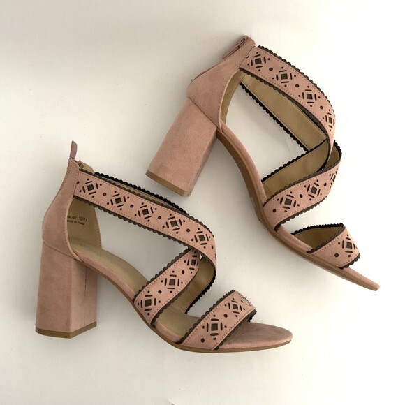 New CL by Chinese Laundry Perforated Open-toe Sandals Pink 10 - Picture 5 of 11